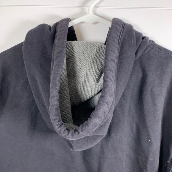 American Eagle Black Full Zip Hoodie Eagle Graphic Men XL Y2K Spell Out Skater - Picture 12 of 14